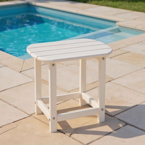 Barara King 18'' HDPE Weather Resistant Outdoor Bistro Table, White