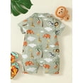 thumbnail image 4 of FOCUSNORM Bébé Garçons Filles Été Combinaison Casual Manches Courtes Bouton vers le Bas Revers Court, 4 of 8