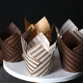 thumbnail image 3 of 100Pcs Stripe Tulip Muffin Cups - Oil-Proof Paper Cupcake Liners for Decorating and Wrapping at Home, 3 of 8