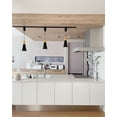 thumbnail image 5 of FSLiving H-Type Track Lights,Adjustable Wire Length Freely,Modern Pendant Lighting Fixtures w/ Macaron Aluminum&Wood Shade for Kitchen Island,Bulb Not Included - Black (1 Light), 5 of 9