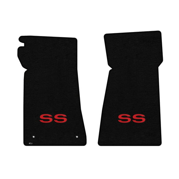 Lloyd Mats LogoMat Custom-Fit 2PC Carpet Floor Mats for 1970-1972 Chevrolet Camaro w/Hanging Gas Pedal, Black