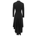 thumbnail image 4 of YMNXA Womens Dress Long Sleeve V Neck Solid Color Ruffles Pleated Detail Comfortable Stylish Dresses For Party And Formal Occasions,Black,L, 4 of 5