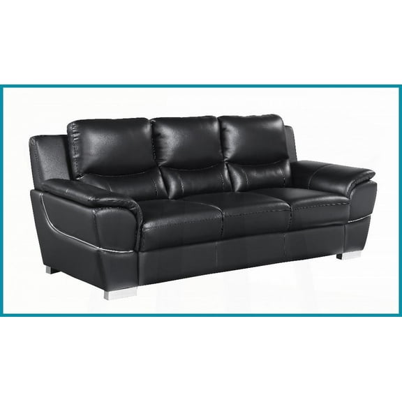 Modern Genuine Leather 3-Seater Living Room Sofa – Kiln-Dried Hardwood Frame & High-Density Foam