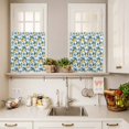 thumbnail image 3 of Lemon Texture Curtain Valances Set Watercolor Fruit Blue Foral Kitchen Curtains 36&nbsp;inch Length Rod Pocket Valance and Tiers 3 Piece Set Small Bedroom Bathroom Laundry Decor, 3 of 9