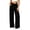 Black(New&Hot), variant on ZHYou No Boundarie Womens Wide Leg Casual Pants V Shape High Waisted Sweatpants Stretchy Work Slacks Trousers with Pockets,Black,Size M