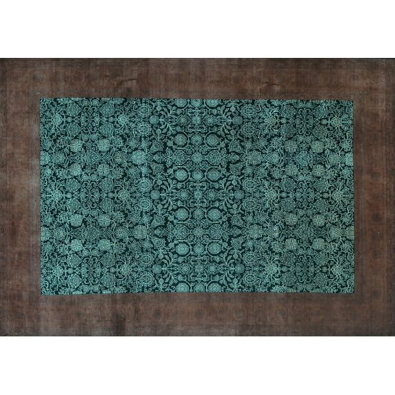 Ahgly Company Indoor Rectangle Persian Light Blue Traditional Area Rugs, 2' x 5'