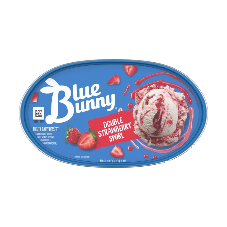 Blue Bunny Double Strawberry Swirl Premium Frozen Dessert, 48 fl