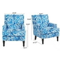 thumbnail image 6 of Mid Century Accent Chair Comfy Armchair with Wooden Legs & Nailhead Trim, Blue and White Striped Vintage Arm Chair, Blue and White, 6 of 6