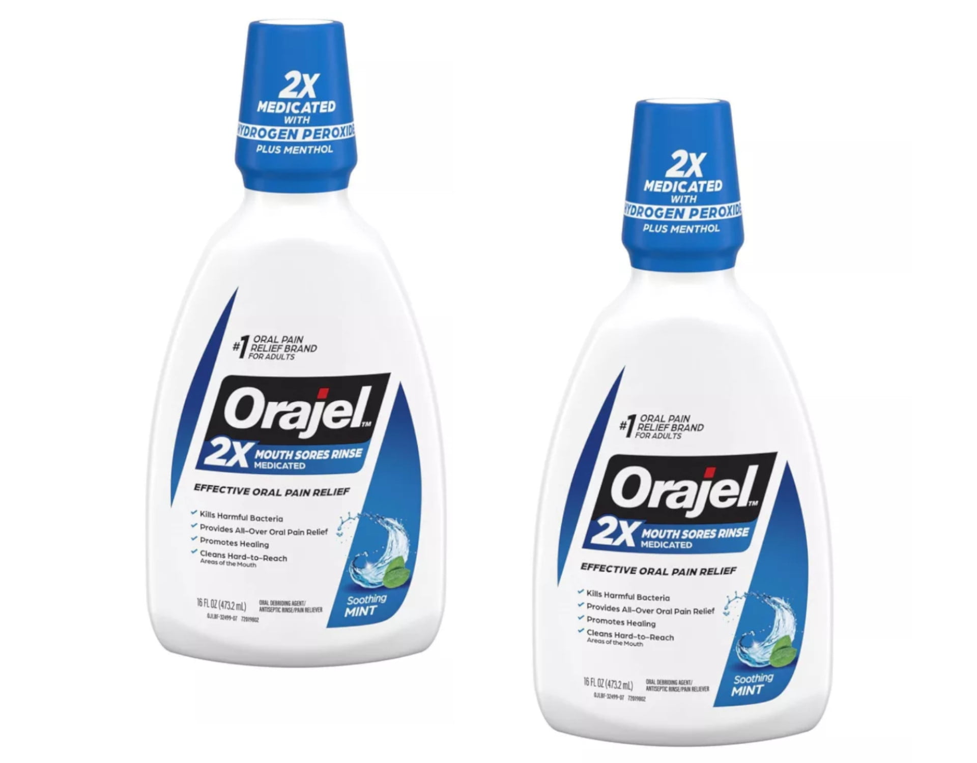 2 Pack Orajel Antiseptic For All Mouth Sore Rinse, Kills Bacteria