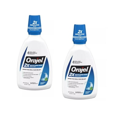 Orajel Antiseptic Mouth Sore Rinse 16 oz (Pack of 2)