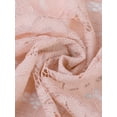 thumbnail image 3 of Cárdigan corto con lazo en la parte delantera para mujer Dobladillo con volantes Top transparente de encaje floral Rosa XS, 3 of 5