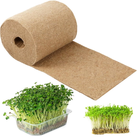10" x 118" Microgreens Growing mat,Grass Seed mat, MODANU Natural Hydroponic Pad for Wheatgrass, Bean Sprouts, Pea Shoots, Indoor Organic Gardening Supplies