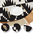 thumbnail image 4 of Bohemian Floral Round Tablecloth Elastic Edge, Stretch Fit Cover for 38-42 Inch Tables, Resistant to Wrinkles Easy Care, 4 of 7