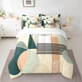 thumbnail image 2 of Homewish Minimalist Geometric 7pcs Bedding Comforter Set for Teens Boys Girls,Abstract Stripes Queen Bedding Sets Super Cozy,Vintage Aesthetic Queen Sheet Sets,Lightweight Room Decor,Reversible, 2 of 8