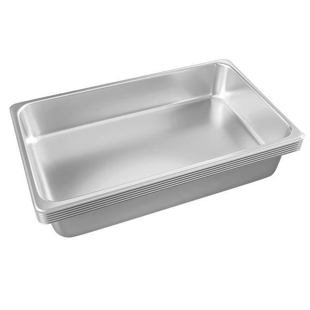 Sartén para alimentos EGGKITPO de acero inoxidable, paquete de 6 pulgadas de profundidad, tamaño completo