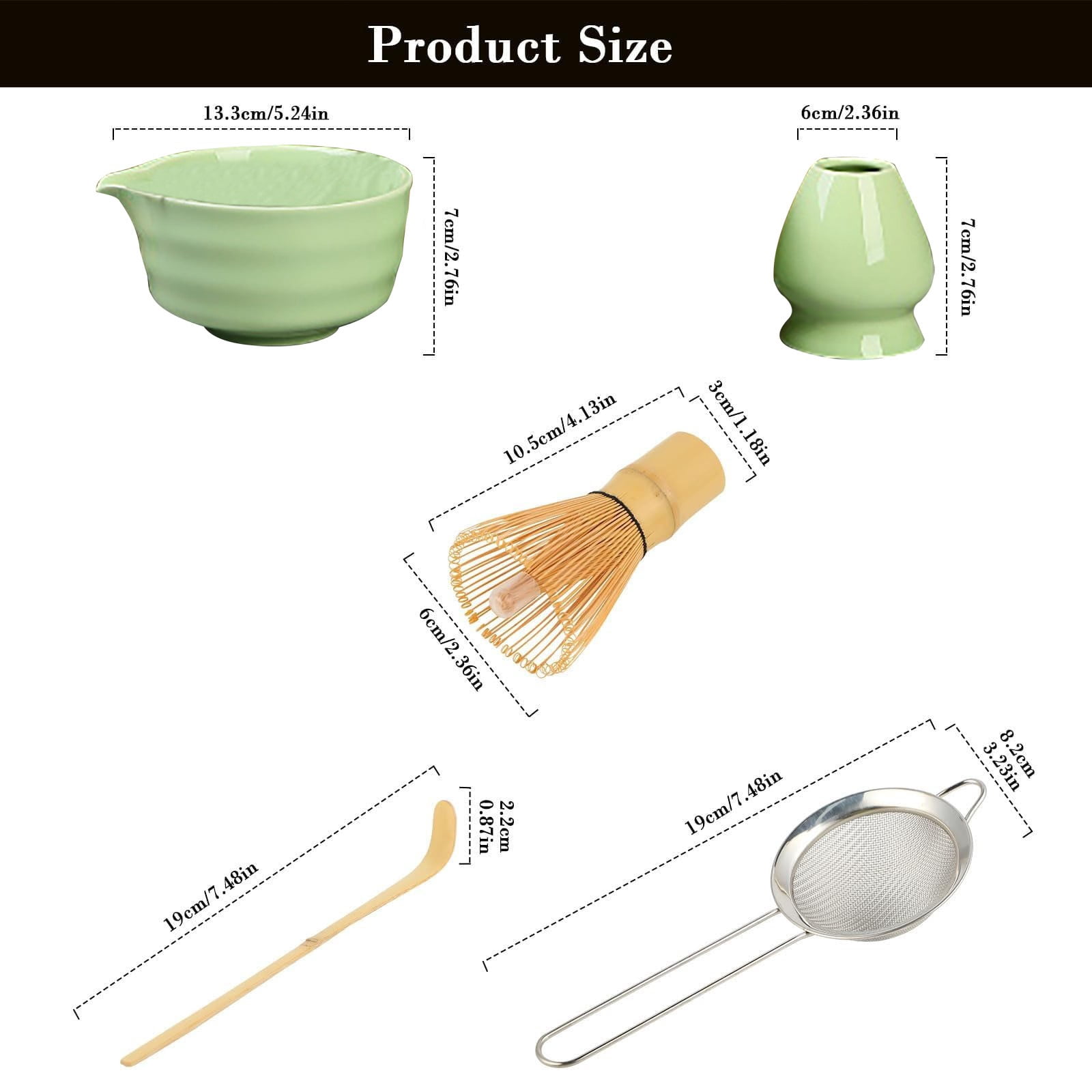 5-Piece Tea Set Clearance! Matcha Tea Set with Whisk Ceramic Bowl & Holder – Matcha Making Kit for Traditional Japanese Tea – Ideal Matcha Set for Beginners And