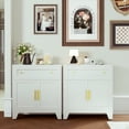 thumbnail image 3 of CHSHIN Armoire de Bar à Café, Armoire de Rangement de Cuisine en Métal, Buffet Moderne avec Tiroir, Blanc, 3 of 6