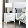 thumbnail image 2 of Modern White Finish Bedroom 6pc Set Twin Panel Bed 2x Nightstands Dresser Mirror Chest Wooden Furniture, 2 of 7