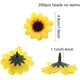 thumbnail image 3 of 200 Uds cabezas de girasol amarillas artificiales 1,8 pulgadas cabezas de girasol falsas de tela de seda para decoración de boda ramo de novia Diy Ha. Afortunado Sencillez, 3 of 5