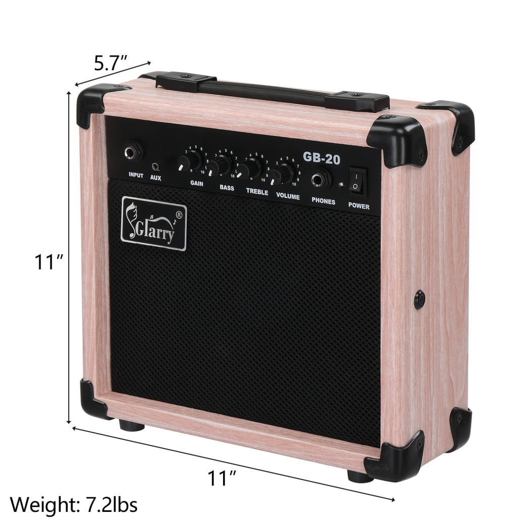 20W Electric Guitar Amp with Volume Control, Portable Travel Mini Guitar Accessories with Slient Mode, Practice Amp for Electric Guitar, Natural