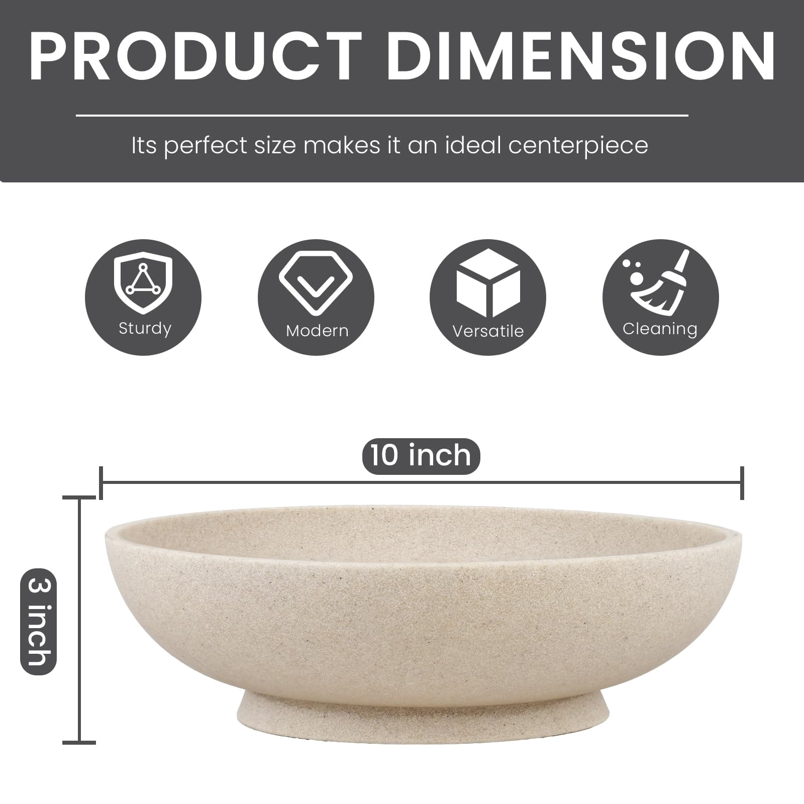 Modern Handmade Resin Fruit Bowl – Large Decorative Centerpiece For Kitchen Or Entryway