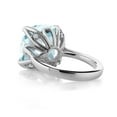 thumbnail image 2 of Gem Stone King 925 Sterling Silver Sky Blue Simulated Aquamarine and White Created Sapphire Engagement Ring for Women (10.92 Cttw, 14MM Cushion, Size 5), 2 of 3