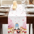 thumbnail image 3 of Table Runners 72 Inches Long Dress Scarves, Japanese Wedding Farmhouse Kitchen/Dining Table Runner, Coffee Tablerunners, Cute Owls Pink Cherry Blossoms 14x72 Inch, 3 of 9