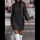 thumbnail image 4 of Suéteres Tipo Cárdigan para Mujer, Abiertos Al Frente, para Otoño e Invierno, de Larga, Holgados, Informales, para Abrigo. Negro XL, 4 of 10