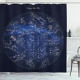 thumbnail image 1 of Ambesonne Constellation Shower Curtain, Antique Sky Map, 69"Wx84"L, Blue Dark Blue Beige, 1 of 3