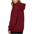 thumbnail image 7 of DYTTDG Women's Oversized Pullover Hoodie with Kangaroo Pocket, Long Sleeve Solid Color Sweatshirt for Fall Winter Casual Wear, 7 of 7