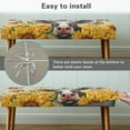 thumbnail image 4 of Xoenoiee Cow Butterfly Sunflower Print Waterproof Bench Cover, Stretch Jacquard Dining Bench Cover for Bedroom, Living Room, Kitchens, Protector Chair Bench Piano Bench Seat Covers Stool Slipcover, 4 of 7