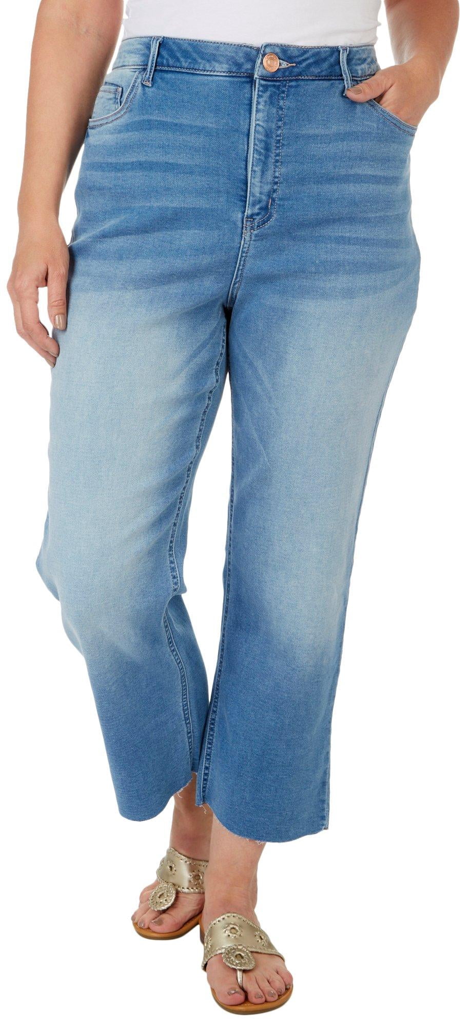Washed Denim Fray Hem Jeans 18 