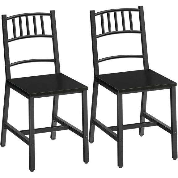 Kitchen Chairs Set of 2, Wooden Dining Room Chairs with Frame, Dining Chairs with , Easy to Assemble, Farmhouse Dining Chairs for Kitchen, Room, Black BB39CD01