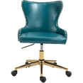 thumbnail image 4 of Meridian Furniture Chaise de Bureau Pivotante Réglable en Cuir Végétalien Bleu, 4 of 7