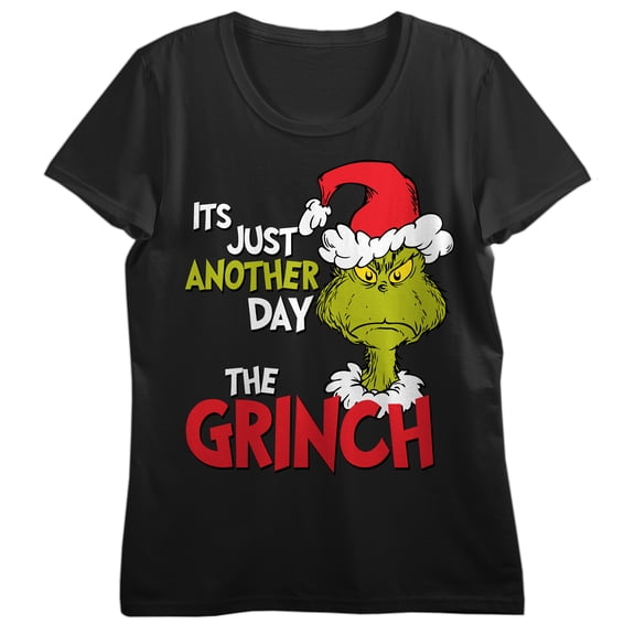 The Grinch It’s Just Another Day Women’s Black Crew Neck Short Sleeve T-shirt-3XL