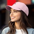 thumbnail image 4 of Dalix Lil Matcha Embroidered Cotton Summer Outdoor Baseball Cap Dad Hat Womens in Washed Pink, 4 of 5