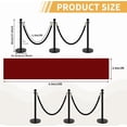 thumbnail image 3 of Qinaqin Crowd Control Barriers con Rojo Carpet Runner 12 Pcs Stainless Steel Stanchion Posts 6 Velvet Rope & Tape Queue Line cm de Profundidadividers para Anchoedding Party Events Indoor &, 3 of 7