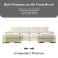thumbnail image 6 of Sectional Sofa Deep Seat Sofa Couch with Ottomans, Corduroy Sofa Sleeper Comfy Upholstered Furniture for Living Room, Apartment, Office, (4-Seat & 2-Ottoman, Beige), 6 of 19
