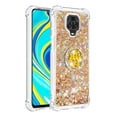 thumbnail image 2 of Funda para Xiaomi Redmi Note 9S/Note 9 PRO con Brillo Líquido Flotante, Purpurina, Parachoques y Anillo Giratorio Soporte, 2 of 5