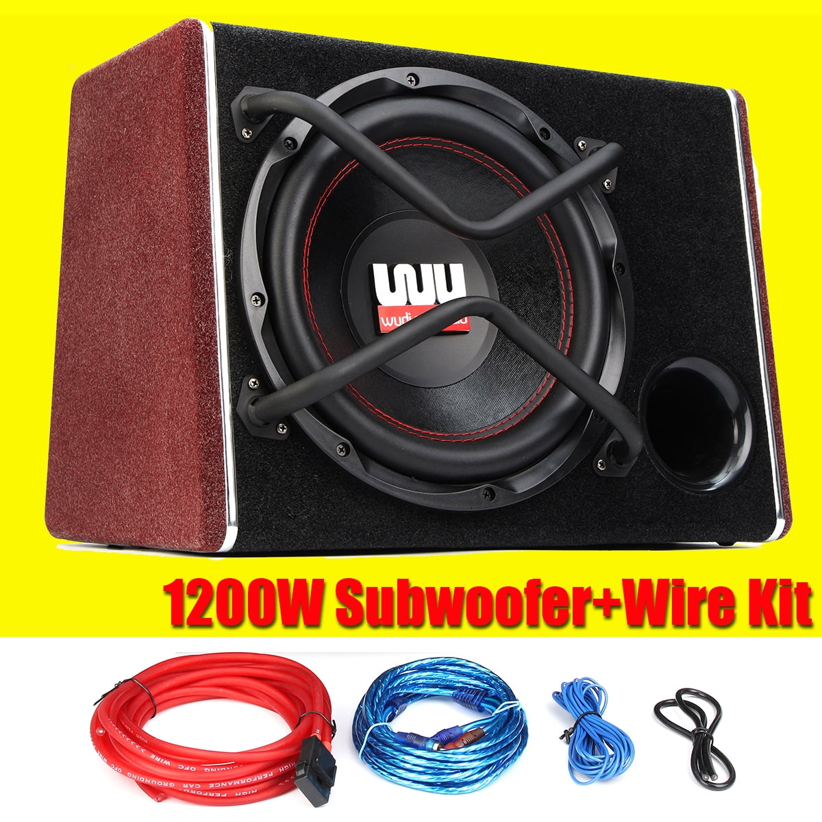 12 Inch 1200W 12V 4 Ohm Car Active Audio Subwoofer Trapezoidal Sub
