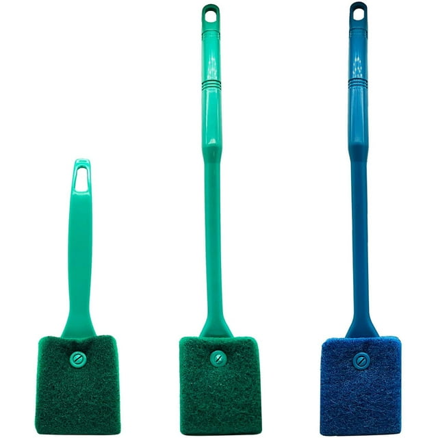 cepillos de limpieza de esponja para limpieza de acuarios, rascador de algas, cepillo de limpieza de esponja de acuario de doble cara para pecera, herramientas de limpieza de peceras, accesorios de limpieza de peceras BANYUO Electrónica