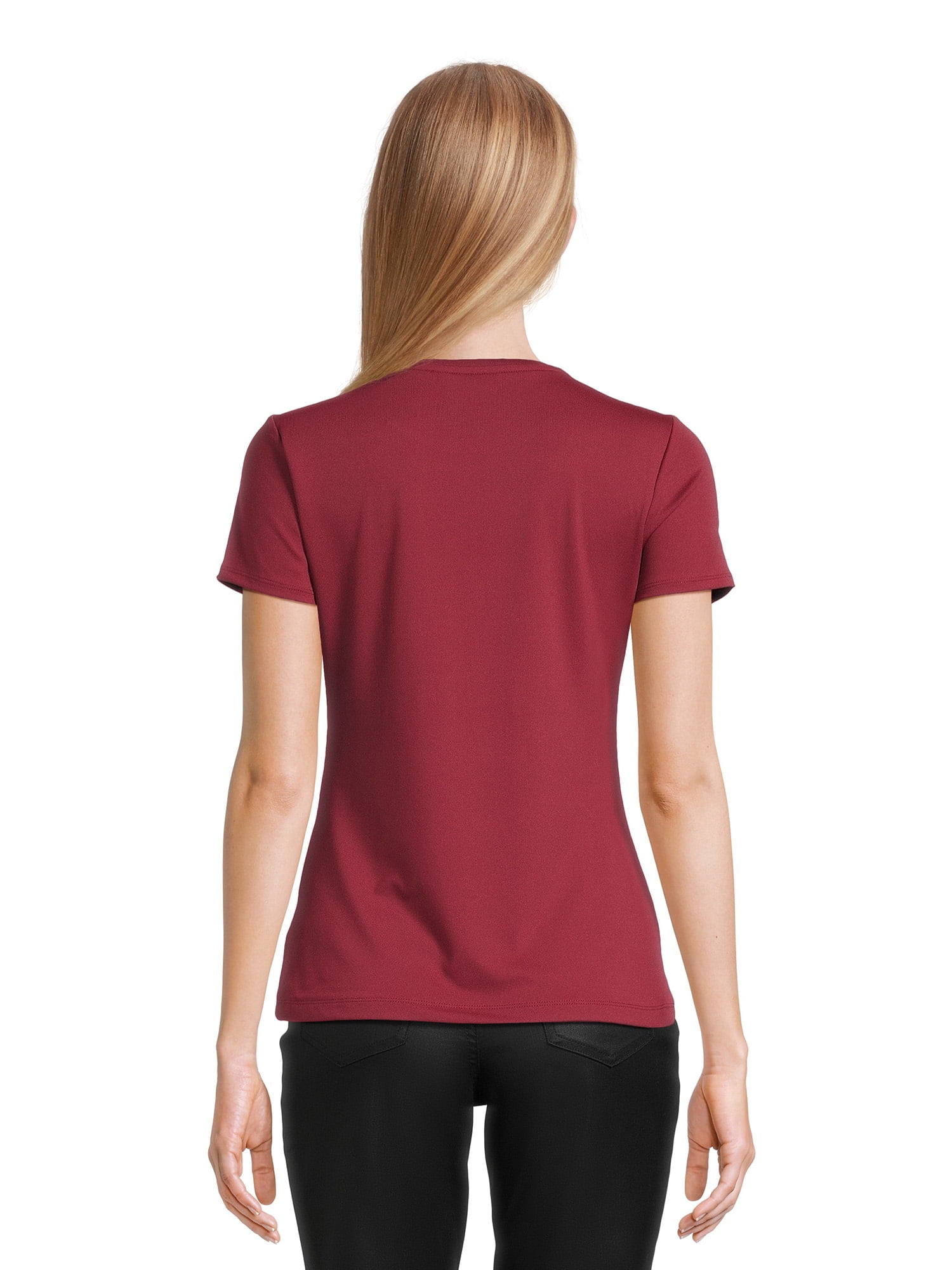 Time and Tru Women's Smoothing Tee with Short Sleeves, Sizes XS-XXXL