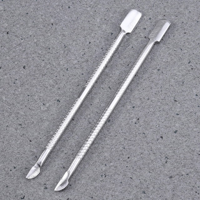 HAMPPLIES Outil Pousse-Cuticules en Acier Inoxydable Lot de 2 Cuillère Pousse-Cuticules pour Usage Personnel 4.9 Po Long
