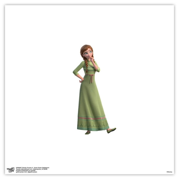 Gallery Pops Disney Frozen II - Anna Green Nightgown Wall Art, Unframed Version, 12" x 12"