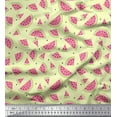 thumbnail image 1 of Soimoi Moss Georgette Fabric Seeds & Watermelon Fruits Printed Fabric 1 Yard 42 Inch Wide, 1 of 3
