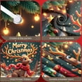 thumbnail image 4 of Reindeer Theme Christmas Banner Golden Stars Holiday Backdrop Colorful Ornaments Snowflake Pattern Xmas Display for Christmas Party Indoor Decoration Family Gathering, 4 of 9