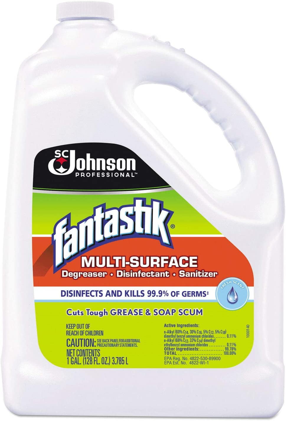 Fantastik Multi-Surface DEGREASER, Disinfectant, SANITIZER, Pleasant Scent, 1 Gallon Bottle