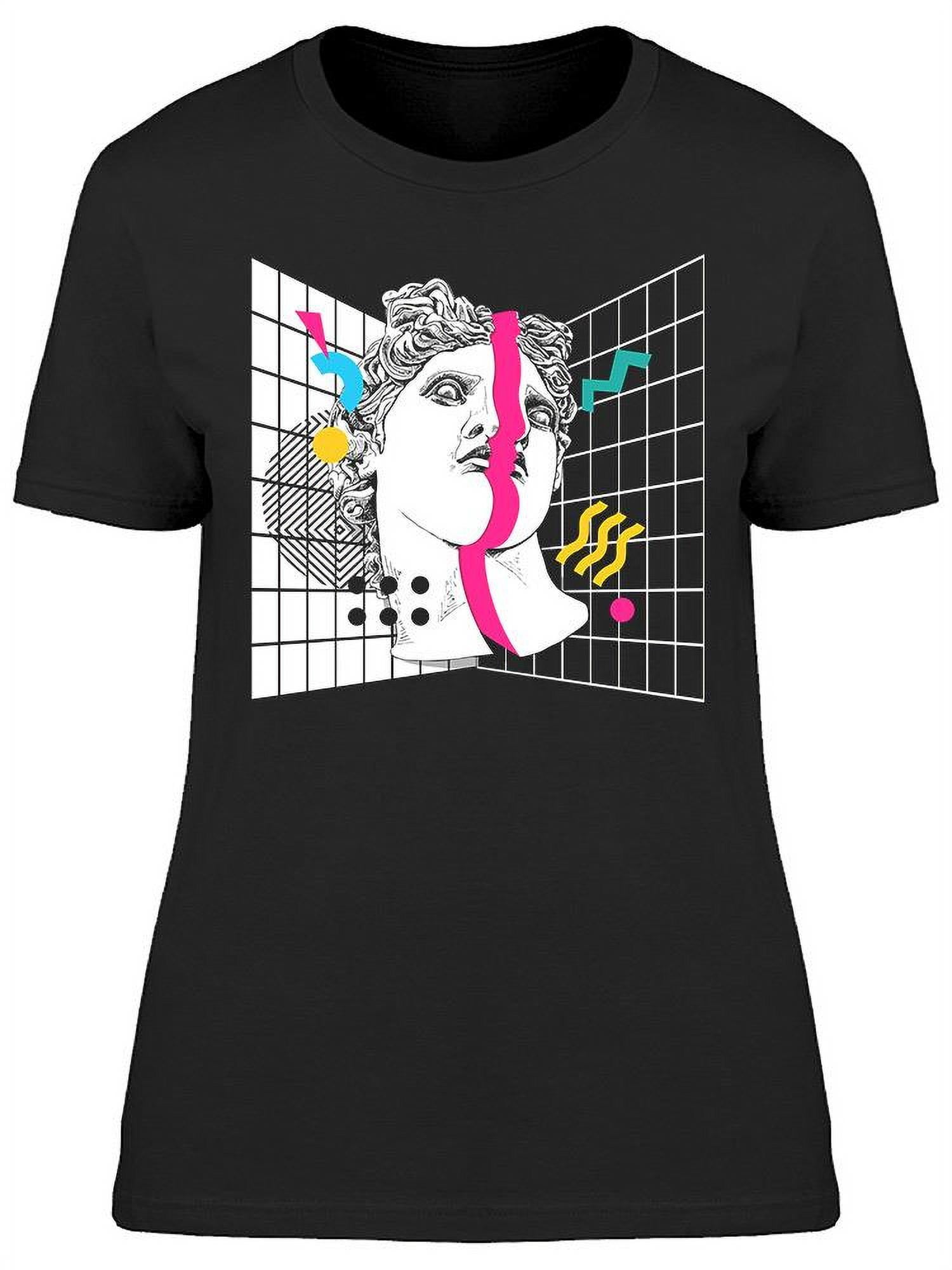 Vaporwave Statue Head Design TShirt Women Image by Shutterstock