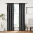 thumbnail image 2 of (2 pack) Ecologee Wakefield Textured 100% Blackout Rod Pocket Indoor Curtain Panel Pair, Charcoal, 37" W x 84" L, 2 of 12