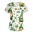 thumbnail image 4 of Gamivast Plus Size St Patricks Day Women Scrubs s Clover Graphic V-Neck Short Sleeve Nursing Scrubs Lightweight Scrubs s Funny Print Medical Top Workwear, 4 of 5